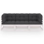 3-seater garden sofa with solid pine wood cushions by vidaXL, Outdoor sofas - Ref: Foro24-3076370, Price: 248,97 €, Discount: %