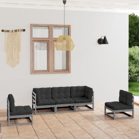 5-piece garden furniture set with solid pine wood cushions by vidaXL, Garden sets - Ref: Foro24-3076441, Price: 461,02 €, Dis...