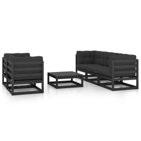 6-piece garden furniture set with solid pine wood cushions by vidaXL, Garden sets - Ref: Foro24-3076383, Price: 663,99 €, Dis...