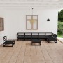 Juego de muebles de jardín 8 piezas negro madera maciza pino de vidaXL, Conjuntos de jardín - Ref: Foro24-3075603, Precio: 54...