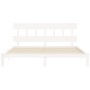 White solid wood bed frame with headboard 200x200 cm by vidaXL, Beds and slatted bases - Ref: Foro24-3193617, Price: 163,42 €...