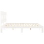 White solid wood bed frame with headboard 200x200 cm by vidaXL, Beds and slatted bases - Ref: Foro24-3193617, Price: 163,42 €...