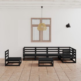 Garden furniture set 7 pieces black solid pine wood by vidaXL, Garden sets - Ref: Foro24-3075593, Price: 455,99 €, Discount: %