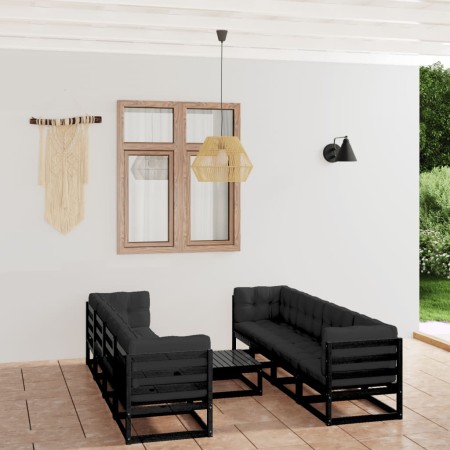 9-piece garden furniture set with solid pine wood cushions by vidaXL, Garden sets - Ref: Foro24-3076428, Price: 982,91 €, Dis...