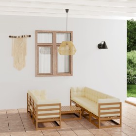 Garden furniture 8 pieces with cushions made of solid pine wood by vidaXL, Garden sets - Ref: Foro24-3076422, Price: 821,19 €...