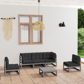 6-piece garden furniture set with solid pine wood cushions by vidaXL, Garden sets - Ref: Foro24-3076446, Price: 460,65 €, Dis...