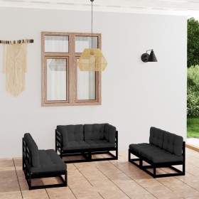 6-piece garden furniture set with solid pine wood cushions by vidaXL, Garden sets - Ref: Foro24-3076463, Price: 634,99 €, Dis...