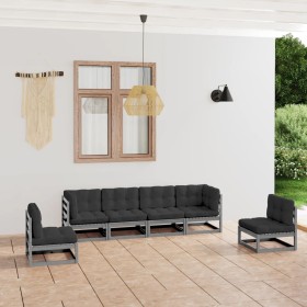 6-piece garden furniture set with solid pine wood cushions by vidaXL, Garden sets - Ref: Foro24-3076451, Price: 555,32 €, Dis...