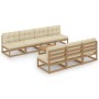 Garden furniture 8 pieces with cushions made of solid pine wood by vidaXL, Garden sets - Ref: Foro24-3076402, Price: 714,99 €...