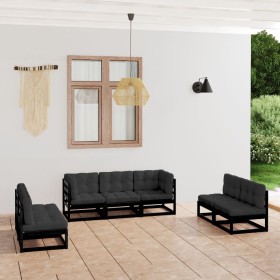 7-piece garden furniture set with solid pine wood cushions by vidaXL, Garden sets - Ref: Foro24-3076473, Price: 749,99 €, Dis...