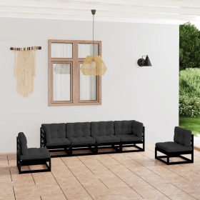 6-piece garden furniture set with solid pine wood cushions by vidaXL, Garden sets - Ref: Foro24-3076453, Price: 634,99 €, Dis...