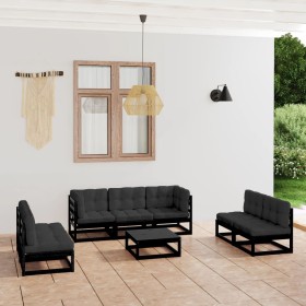 8-piece garden furniture set with solid pine wood cushions by vidaXL, Garden sets - Ref: Foro24-3076478, Price: 850,99 €, Dis...