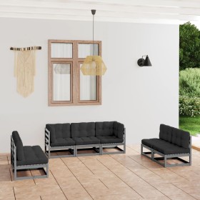 7-piece garden furniture set with solid pine wood cushions by vidaXL, Garden sets - Ref: Foro24-3076471, Price: 657,73 €, Dis...