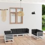 7-piece garden furniture set with solid pine wood cushions by vidaXL, Garden sets - Ref: Foro24-3076500, Price: 621,06 €, Dis...