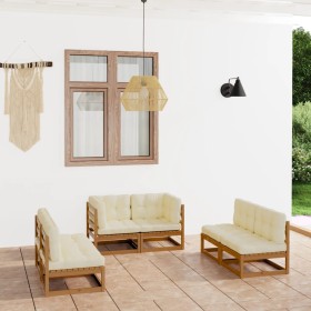 6-piece garden furniture set with solid pine wood cushions by vidaXL, Garden sets - Ref: Foro24-3076462, Price: 636,99 €, Dis...