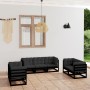 7-piece garden furniture set with solid pine wood cushions by vidaXL, Garden sets - Ref: Foro24-3076503, Price: 881,18 €, Dis...