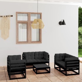 7-piece garden furniture set with solid pine wood cushions by vidaXL, Garden sets - Ref: Foro24-3076498, Price: 794,99 €, Dis...