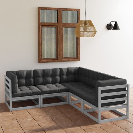 5-piece garden furniture set with solid pine wood cushions by vidaXL, Garden sets - Ref: Foro24-3076546, Price: 444,34 €, Dis...