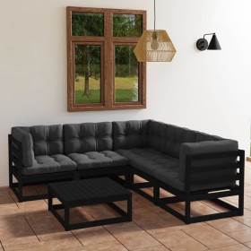 6-piece garden furniture set with solid pine wood cushions by vidaXL, Garden sets - Ref: Foro24-3076553, Price: 634,99 €, Dis...