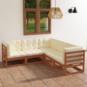 5-piece garden furniture set with solid pine wood cushions by vidaXL, Garden sets - Ref: Foro24-3076547, Price: 553,99 €, Dis...