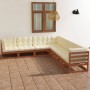 7-piece garden furniture set with solid pine wood cushions by vidaXL, Garden sets - Ref: Foro24-3076557, Price: 760,98 €, Dis...