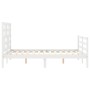 White solid wood bed frame with headboard 120x200 cm by vidaXL, Beds and slatted bases - Ref: Foro24-3194892, Price: 122,86 €...