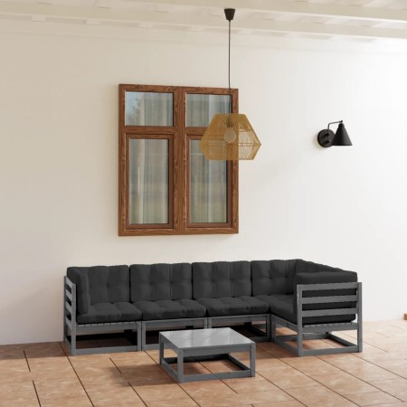 6-piece garden furniture set with solid pine wood cushions by vidaXL, Garden sets - Ref: Foro24-3076611, Price: 475,99 €, Dis...