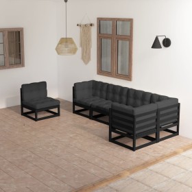 6-piece garden furniture set with solid pine wood cushions by vidaXL, Garden sets - Ref: Foro24-3076638, Price: 654,16 €, Dis...