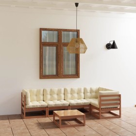 Garden furniture 6 pieces with cushions made of solid pine wood by vidaXL, Garden sets - Ref: Foro24-3076612, Price: 550,99 €...