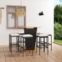 Set de muebles de bar de jardín 9 pzas y cojines ratán PE negro de vidaXL, Conjuntos de jardín - Ref: Foro24-3064854, Precio:...