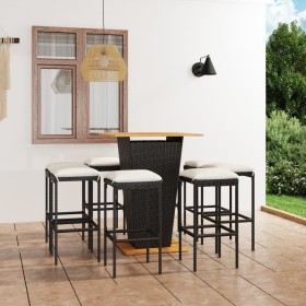 9-piece garden bar furniture set and black PE rattan cushions by vidaXL, Garden sets - Ref: Foro24-3064854, Price: 430,91 €, ...