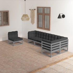 6-piece garden furniture set with solid pine wood cushions by vidaXL, Garden sets - Ref: Foro24-3076636, Price: 529,74 €, Dis...