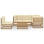 Garden furniture 6 pieces with cushions made of solid pine wood by vidaXL, Garden sets - Ref: Foro24-3076632, Price: 550,99 €...