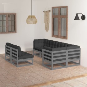 Gartenmöbel-Set 7-teilig und Kissen aus massivem Kiefernholz von vidaXL, Gartensets - Ref: Foro24-3076656, Preis: 643,55 €, R...