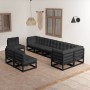 Gartenmöbel-Set 9-teilig und Kissen aus massivem Kiefernholz von vidaXL, Gartensets - Ref: Foro24-3076688, Preis: 986,57 €, R...