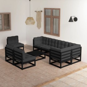 Garden furniture set 9 pieces and cushions solid pine wood by vidaXL, Garden sets - Ref: Foro24-3076683, Price: 967,29 €, Dis...