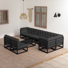 Garden furniture set 9 pieces and cushions solid pine wood by vidaXL, Garden sets - Ref: Foro24-3076673, Price: 968,99 €, Dis...