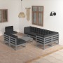 Garden furniture set 9 pieces and cushions solid pine wood by vidaXL, Garden sets - Ref: Foro24-3076681, Price: 781,45 €, Dis...