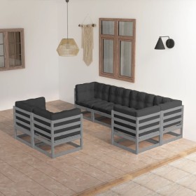 Gartenmöbel-Set 7-teilig und Kissen aus massivem Kiefernholz von vidaXL, Gartensets - Ref: Foro24-3076696, Preis: 606,00 €, R...