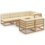 Garden furniture 8 pieces and solid pine wood cushions by vidaXL, Garden sets - Ref: Foro24-3076702, Price: 821,19 €, Discoun...