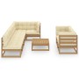 Garden furniture 8 pieces and solid pine wood cushions by vidaXL, Garden sets - Ref: Foro24-3076702, Price: 821,19 €, Discoun...