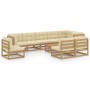 Garden furniture set 10 pieces and cushions solid pine wood by vidaXL, Garden sets - Ref: Foro24-3076692, Price: 985,62 €, Di...