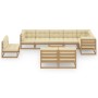 Garden furniture set 10 pieces and cushions solid pine wood by vidaXL, Garden sets - Ref: Foro24-3076692, Price: 985,62 €, Di...