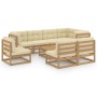 Garden furniture set 9 pieces and cushions solid pine wood by vidaXL, Garden sets - Ref: Foro24-3076682, Price: 904,81 €, Dis...