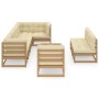 Garden furniture set 9 pieces and cushions solid pine wood by vidaXL, Garden sets - Ref: Foro24-3076682, Price: 904,81 €, Dis...