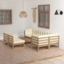 Garden furniture 8 pieces and cushions solid pine wood by vidaXL, Garden sets - Ref: Foro24-3076662, Price: 796,39 €, Discoun...