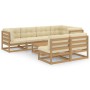 Garden furniture 8 pieces and cushions solid pine wood by vidaXL, Garden sets - Ref: Foro24-3076662, Price: 796,39 €, Discoun...