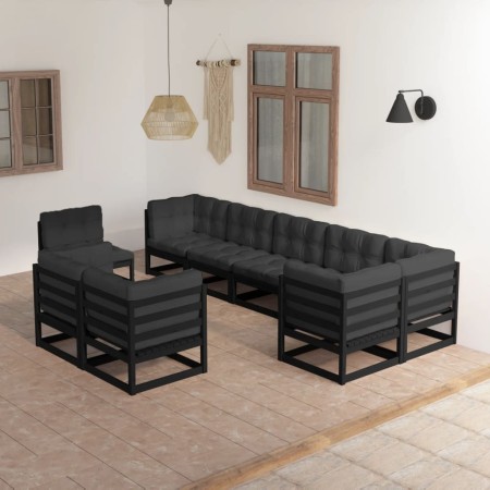 9-piece garden furniture set with solid pine wood cushions by vidaXL, Garden sets - Ref: Foro24-3076728, Price: 1,00 €, Disco...