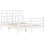 Estructura de cama con cabecero madera maciza blanco 140x190 cm de vidaXL, Camas y somieres - Ref: Foro24-3194877, Precio: 12...