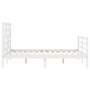 White solid wood bed frame with headboard 140x190 cm by vidaXL, Beds and slatted bases - Ref: Foro24-3194877, Price: 129,99 €...